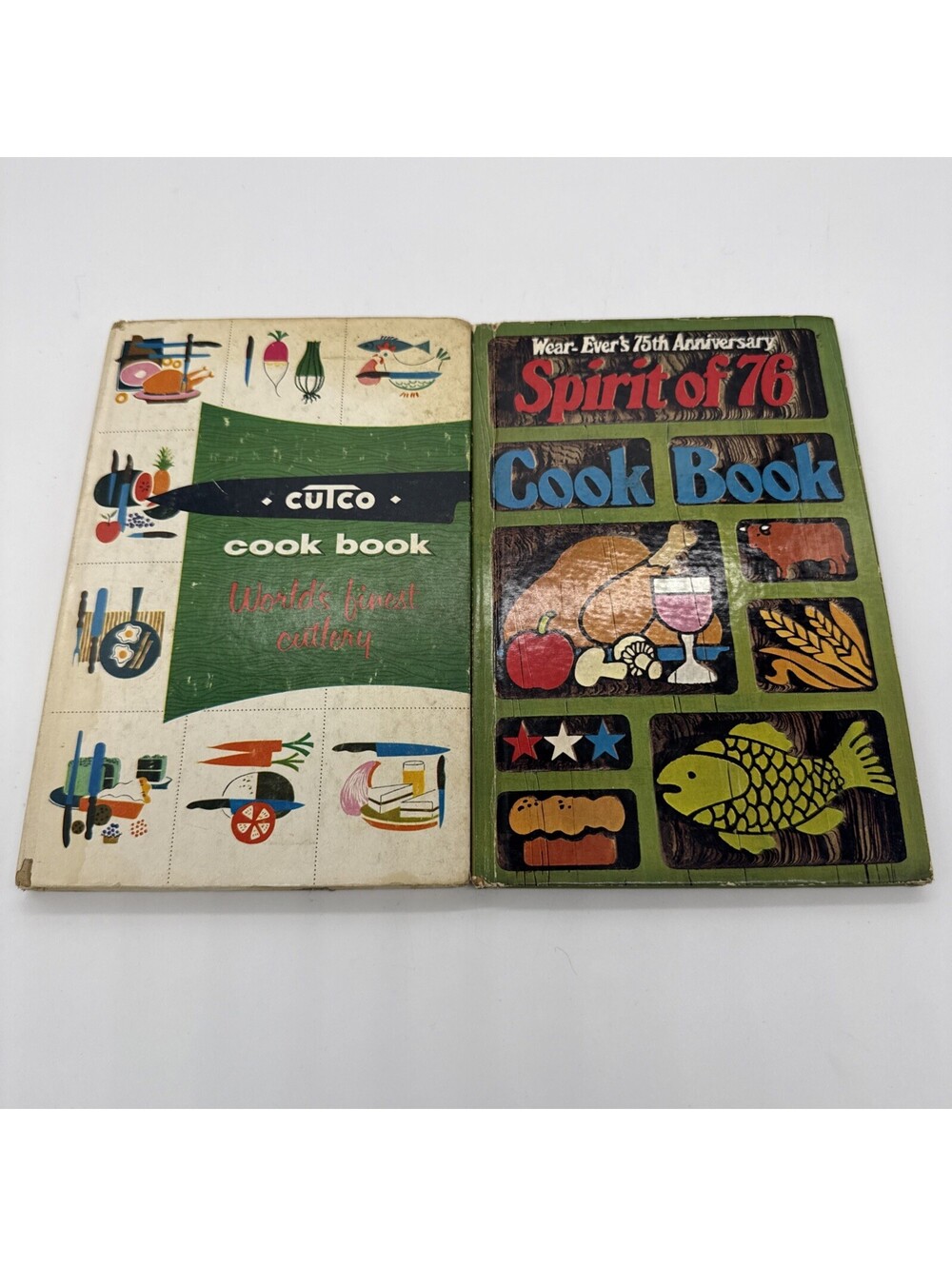 Lot of 2 Vintage Cookbooks Cutco Cook Book Wear-Ever Spirit of 76 Recipes 1970s